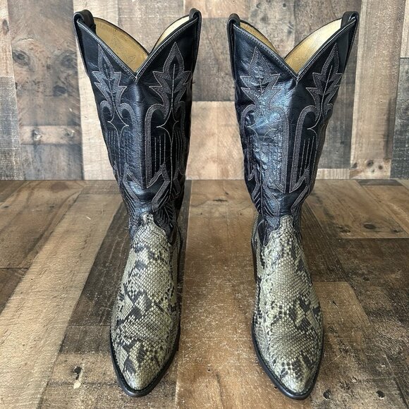 Dan Post Vintage Snakeskin Western Cowboy Boots Womens 7 M - Picture 2 of 12